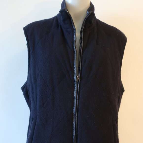 Mens ZeroSettanta Studio Navy Wool Blend Mixed Media Reversible Vest 54 US/44 CO - Picture 4 of 16